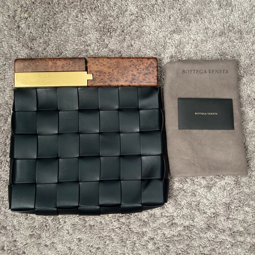 Bottega Veneta Black Leather Clutch Bag for Sale
